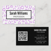 Carte de visite à code QR avec imprimé léopard lil (Devant / Derrière)