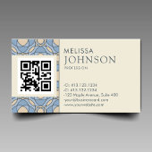 Carte de visite à code QR avec motif Art déco mode