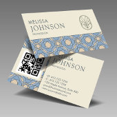 Carte de visite à code QR avec motif Art déco mode
