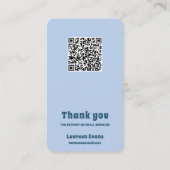 Carte de visite à code QR bleu pour présentoir de (Dos)
