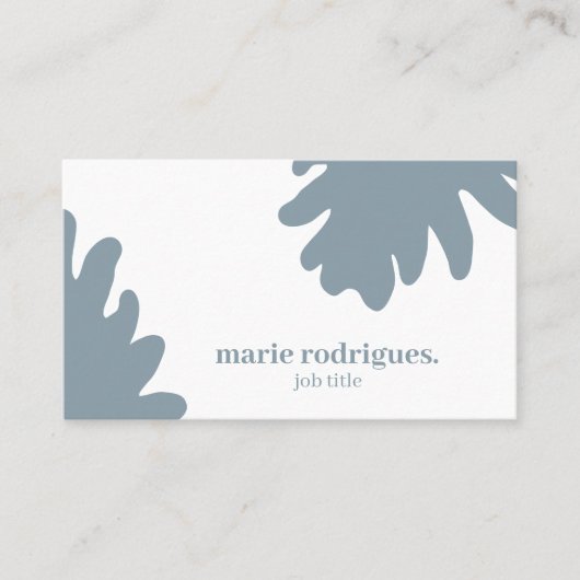 Carte de visite à code QR bleu poussiéreux (Devant)
