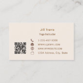 Carte de visite à code QR neutre rose mauve poussi (Dos)
