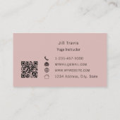 Carte de visite à code QR neutre rose poudré (Dos)