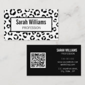 Carte de visite à code QR noir et blanc imprimé lé (Devant / Derrière)