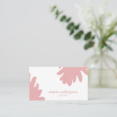 Carte de visite à code QR rose pastel (Debout devant)
