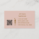 Carte de visite à code QR rose poudré (Dos)