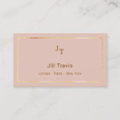 Carte de visite à code QR rose poudré (Devant)