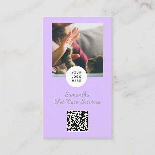 Carte de visite à code QR Service Menu écriture La (Devant)