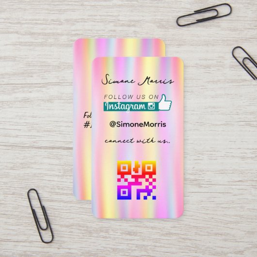 Carte de visite à conception holographique (Devant/Arrière en situation)