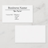 Carte de visite à conception simpliste (Devant / Derrière)