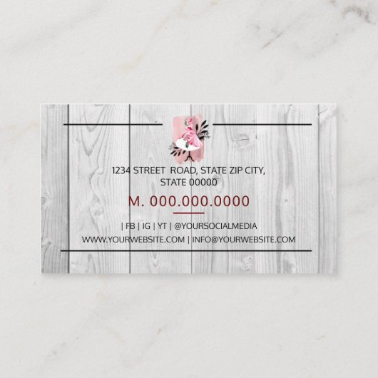 Carte de visite à coudre à la main de la main (Dos)