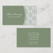 Carte de visite à cristaux rayonnants, vert de trè (Devant / Derrière)