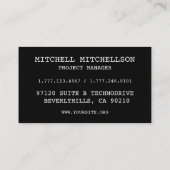 Carte De Visite à damiers BW (Dos)