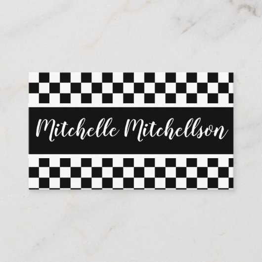 Carte De Visite à damiers BW (Devant)