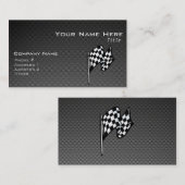 Carte De Visite À damiers Drapeau couleur carbone (Devant / Derrière)