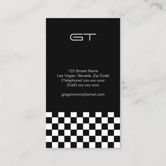 Carte de visite À damiers moderne (Dos)
