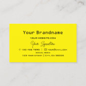 Carte De Visite à damiers noir blanc jaune avec Monogramme moderne (Dos)