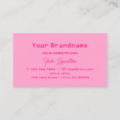 Carte De Visite à damiers rose et blanc avec Monogramme Moderne (Dos)