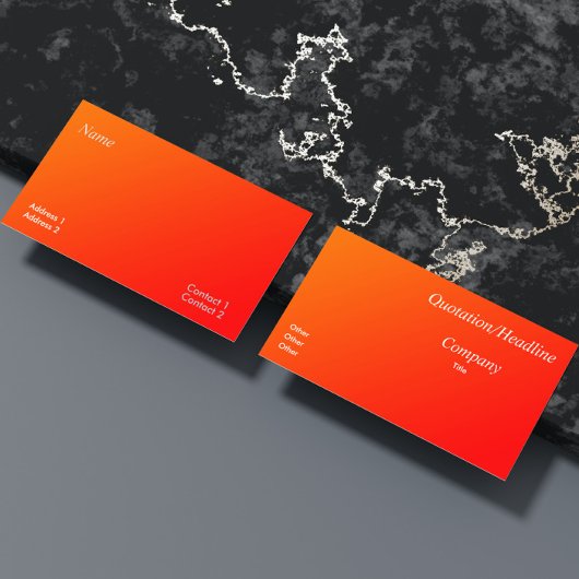carte de visite à dégradé orange