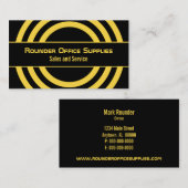 Carte de visite à demi-cercle ultramoderne, Jaune (Devant / Derrière)