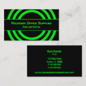 Carte de visite à demi-cercle ultramoderne, vert (Devant / Derrière)