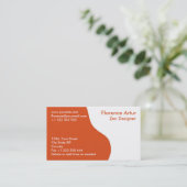 Carte de visite à deux tons - orange et blanc (Debout devant)