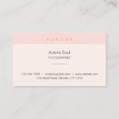 Carte de visite à deux tons rose minimaliste (Dos)