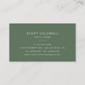 Carte de visite à double cadre vert foncé rustique (Dos)