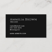 Carte de visite à écriture noire | Moderne Minimal (Dos)