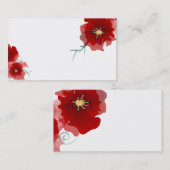 carte de visite à édition limitée de fleurs rouges (Devant / Derrière)
