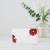 carte de visite à édition limitée de fleurs rouges (Debout devant)
