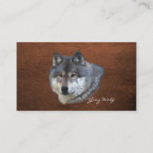 Carte de visite à effet de cuir de loup gris (Dos)