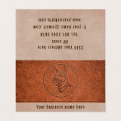 carte de visite à effet de cuir grisé de chien (Extérieur déplié)