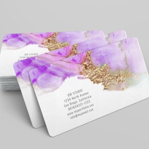 Carte de visite à encre rose moderne