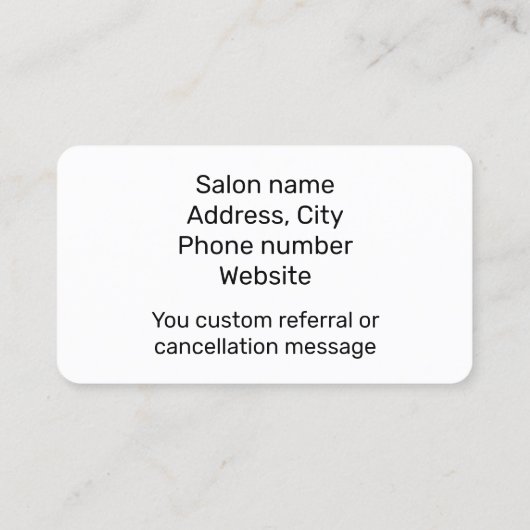 Carte de visite à épilation (Dos)