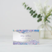 Carte de visite à faux feuil de paillettes de sirè (Debout devant)