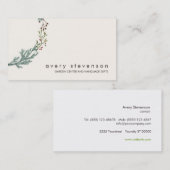 Carte De Visite À feuillage persistant Wreath Nature and Garden Ce (Devant / Derrière)