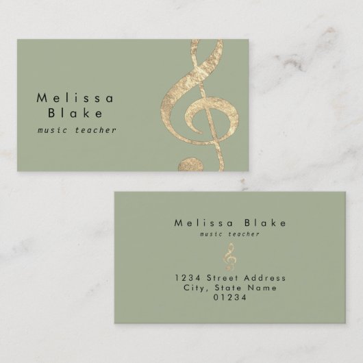 carte de visite à feuille d'or faux (Devant / Derrière)