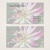 Carte de visite À Fleur Blanche Et Rose De Dahlia (Devant & derrière)