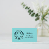 Carte de visite à Fleur calme, Turquoise (Debout devant)