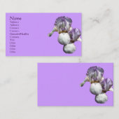 Carte de visite à fleur d'Iris (Devant / Derrière)