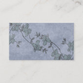 Carte de visite à fleurs bleu et vert (Dos)