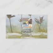 Carte de visite à fleurs bleu vert (Dos)