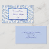 Carte de visite à fleurs bleues (Devant / Derrière)