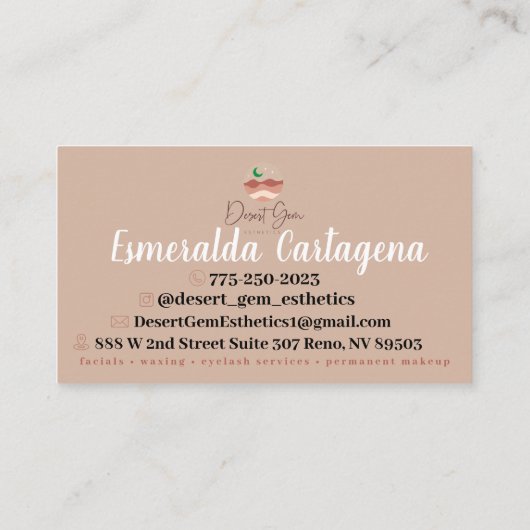 Carte de visite à fleurs Boho Derset (Dos)