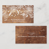 carte de visite à fleurs de bois rustique (Devant / Derrière)