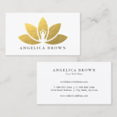 Carte de visite à fleurs de Lotus Faux Gold Foil (Devant / Derrière)