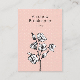 Carte de visite à fleurs de style vintage - rose