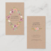 carte de visite à fleurs d'été rustique (Devant / Derrière)