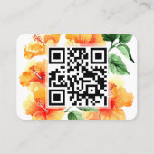 Carte de visite à fleurs d'Hibiscus orange avec co (Dos)